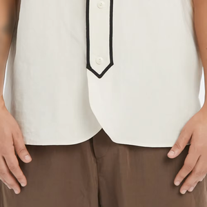 Camiseta de Béisbol Unisex Transpirable de Manga Corta, Blanca, con Botones y Cuello en V, Top Deportivo - Product Image 6