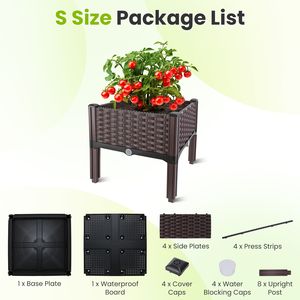 Lightweight PP Material Self-Watering Elevated Garden Bed <b>Planter</b> <b>Box</b> 3 Size Options for Convenient Flower Pot <b>Planter</b> Container - Product Image 3