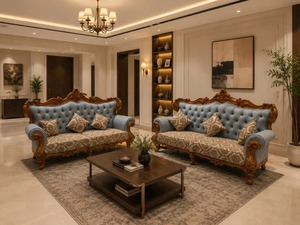 Canapé de mariage de luxe sculpté, fauteuil trône à dossier haut, capitonné doré, pour salon et banquets - Product Image 2