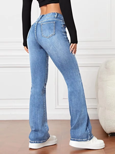 Jean slim pour femme en denim de qualité supérieure, avec fermeture éclair, respirant, fabriqué avec les meilleurs matériaux, service OEM ODM - Product Image 6