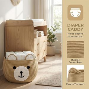 Best Choice Eco-Friendly Multifunction Cotton Rope <b>Cute</b> Storage Basket Brown Teddy <b>Bear</b> Gift Basket Household Laundry Vietnam - Product Image 4