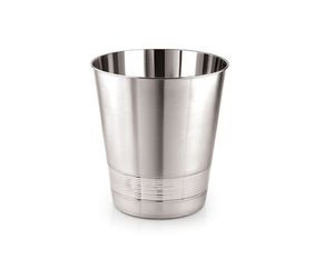 Vaso de Acero Inoxidable para Bebidas, Abierto por Arriba, Interior Pulido, Anillo Inferior Texturizado, Diseño Cónico, sin Tapa - Product Image 3