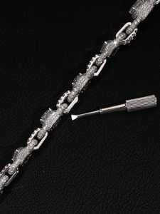 Collar de Cadena con Eslabones de Diamantes Moissanite VVS, Chapado en Oro Blanco sobre Plata de Ley S925, Estilo Hip Hop, con Certificado GRA, para Regalo - Product Image 3