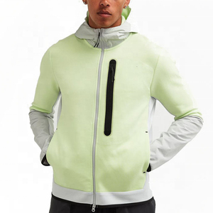 Nouvel ensemble de jogging deux pièces 2026 haut de gamme personnalisé avec logo, en molleton technique de coton, comprenant un sweat à capuche zippé et un pantalon de jogging, idéal pour le streetwear et le sport. - Product Image 4