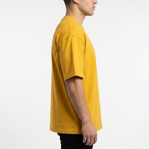 Men's Red Oversized T-Shirt Geometric Rhinestone Pattern Short Sleeve O-Neck Street Style Jersey Cotton Front <b>Logo</b> 320g Knitted - Product Image 3