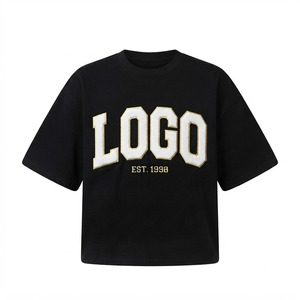 T-shirt en coton surdimensionné épais avec broderie triple chenille lettres grecques personnalisées – Vêtements de sororité haut de gamme – Vente en gros OEM - Product Image 5