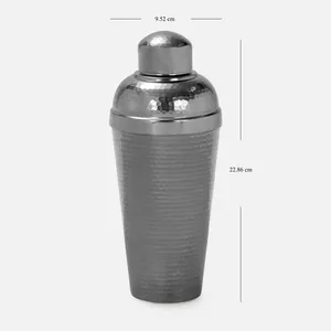 Shaker à cocktails gris mat à finition martelée, outil de bar professionnel en acier inoxydable pour le mélange de cocktails, accessoires de kit de barman - Product Image 2