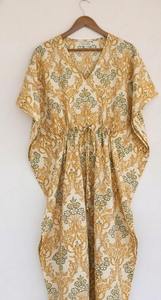 Caftán Bohemio de Algodón con Estampado a Mano, Vestido Holgado para Mujer, Ropa de Playa y Verano - Product Image 5