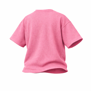 เสื้อยืดโอเวอร์ไซส์ผ้าวาฟเฟิลสำหรับผู้ชาย สไตล์สตรีทแวร์ พิมพ์ลายโลโก้ตามสั่ง ไหล่ตก ผ้าฝ้ายเนื้อสัมผัสพิเศษ เสื้อยืดเปล่าลำลอง - Product Image 3