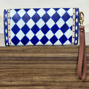 Cartera de Mujer de Cuero a Cuadros Hecha a Mano, de Moda, Venta Caliente 2026, Cartera de Cuero Genuino de Lujo Popular con Correa de Muñeca Desmontable - Product Image 5