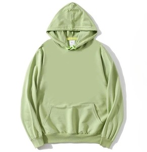 Light Blue Unisex Hooded Sweatshirt Solid Color Casual Winter Wear Boxy Fit Knitted French Terry Pocket Design Oversized - Product Image 2