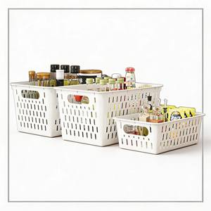 Panier de rangement empilable en plastique PP pour cuisine, réfrigérateur et étagère – Organisateur domestique - Product Image 6
