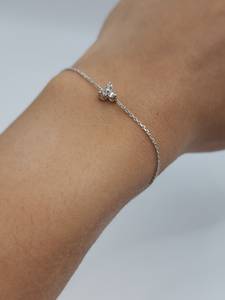 3 <b>Stone</b> Diamond <b>Bracelet</b> in 14K Gold for Women | 0.12 CT Minimalist Diamond Chain <b>Bracelet</b> | Elegant Jewelry - Product Image 4
