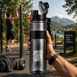 Botella de Agua Premium de 1000 ml, Fabricada en PET Libre de BPA con Tapa Abatible a Prueba de Fugas para Hidratación Diaria - Product Image 1