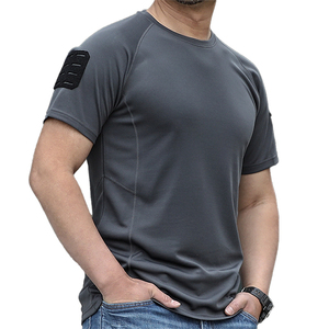 T-shirt en coton respirant, teint, écologique, à manches courtes, pour la chasse tactique, décontracté, d'été, style streetwear, grammage lourd - Product Image 1