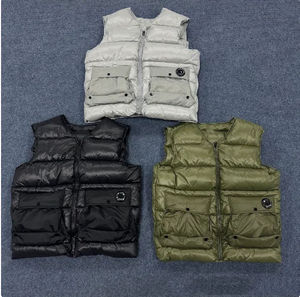 Chaleco Acolchado de Invierno para Hombre, Color Sólido, Cierre de Cremallera, Chaqueta Casual Cortavientos con Bolsillos, Relleno Grueso de Poliéster - Product Image 6