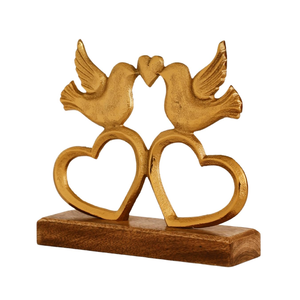 Statue d'oiseau en forme de cœur faite à la main, sculpture décorative d'oiseau amoureux avec motif de cœur pour la décoration de table, salon, chambre, bureau - Product Image 4