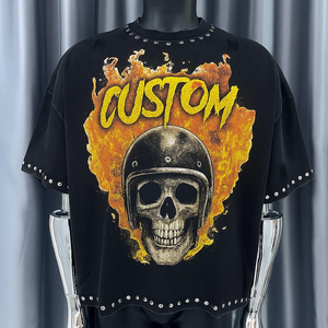 Black Heavyweight Cotton Tshirt Manufacturer Custom Dtg Print Vintage <b>Y2K</b> Tee Men Regular Fit Short Sleeve Breathable T-<b>Shirt</b> - Product Image 1