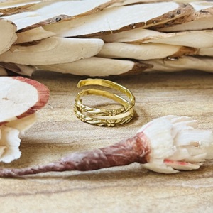 Unique Design Brass Rings Boho Floral Material <b>Wrap</b> Band Women 18k Gold Plated Dainty Leaf Nature Design For Wholesale/OEM/ODM - Product Image 5