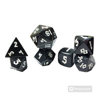 Dés de jeu en corne de buffle faits à la main de haute qualité, dés de jeu en os de corne de buffle, lot de 7 avec taille et design précis, 10 faces