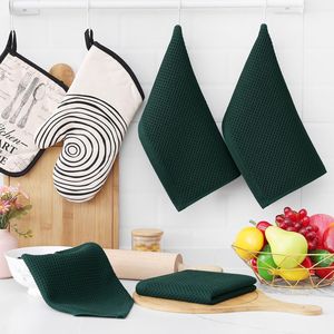 Panni da Cucina in Cotone 100% a Nido d'Ape Ultra Morbidi e Assorbenti ad Asciugatura Rapida 30x30 cm Confezione da 6 Nero Scuro - Product Image 3