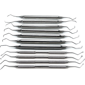 ZUOL INSTRUMENTS Curettes dentaires Gracey 1/2 3/4 5/6 7/8 9/10 11/12 13/14 85 86 87 88 Parodontales à double extrémité manuelles moletées - Product Image 1