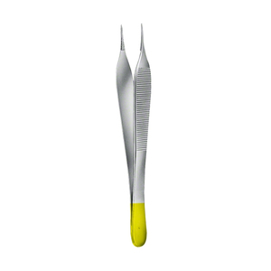Pinzas Adson de 4.34 Pulgadas con Insertos Rectos de Carburo de Tungsteno, Pinzas Quirúrgicas de Acero Reutilizables con Acabado Dorado - Product Image 3