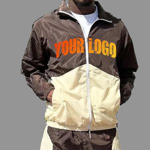 Conjunto Corto de Chaqueta Cortavientos de Dos Tonos Personalizado para Hombre, Moda Urbana, Chaqueta Impermeable, Ropa Deportiva Informal para Entrenamiento al Aire Libre - Product Image 4