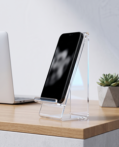 2026 New Trendy Modern Elegant Eco-Friendly Acrylic Clear Vertical Phone <b>Display</b> Stand Garment Stands Customized Countertop - Product Image 2