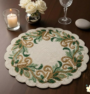 Needlework Best Selling Multiple Colored Beaded Placemat Best for <b>Table</b> Decor Home Decor placemat - Product Image 4