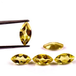 Lote al por mayor de piedras preciosas sueltas de cuarzo limón natural de 3x6 mm, talla marquesa, facetadas y calibradas, para la fabricación de joyas. - Product Image 2