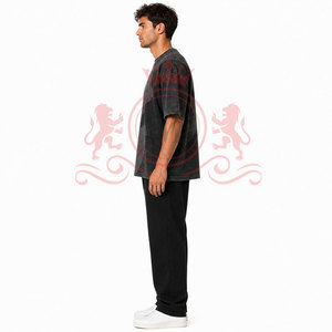 T-shirt décontracté durable effet délavé avec épaules tombantes, coutures de qualité supérieure et coton doux pour un style au quotidien - Product Image 4