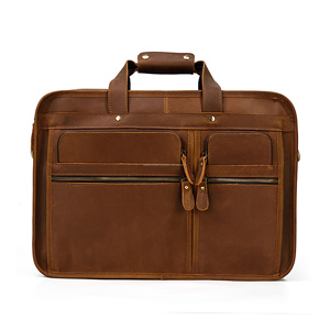 Porte-documents en cuir véritable personnalisé, sac à bandoulière pour le bureau, sac messager pour les professionnels, fournisseur d'usine - Product Image 1