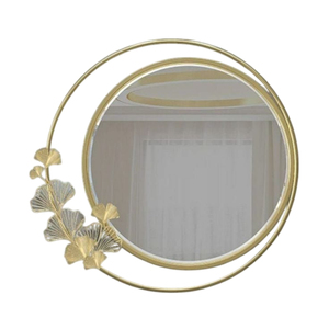 Modern Luxury Gold Metal Sunburst Wall Mirror Handcrafted Iron Round Decorative Mirror For Living Room Bedroom Home Wall Hanging - Product Image 5