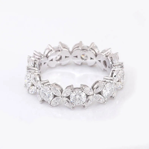 Bague de fiançailles en argent S925 avec diamant Moissanite taille marquise VVS certifié IGI, sertissage pavé, style classique, bijoux en diamant - Product Image 5