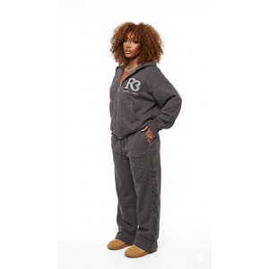 Survêtement oversize pour femme / Survêtement baggy zippé pour femme / Survêtement à épaules tombantes pour femme - Product Image 6