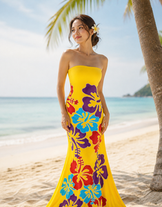 Sarong de plage élégant pour femme grande taille 100% rayonne, une pièce, avec motif floral simple fait main, idéal pour la natation - Product Image 6