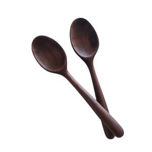Cuillère à dîner bon marché d'usine, accessoires de cuisine écologiques, cuillère en bois à long manche personnalisée pour soupe, riz, café, mélange - Product Image 1