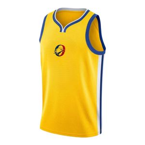 Maillot de basket-ball jaune et bleu pour hommes, uniforme d'équipe athlétique sans manches, vêtements de sport légers et respirants, pour entraînement et jeu - Product Image 1