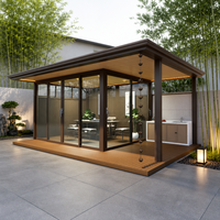 Pergola de luxe pour villa, motorisée, en aluminium à lames orientables, imperméable, pavillon métallique pour jardin avec éclairage LED