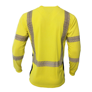 Chemise de travail haute visibilité pour hommes, en polyester coupe-vent réfléchissant, certifiée ANSI/ISEA 107, respirante et à séchage rapide, vente en gros - Product Image 5