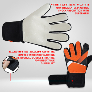Football Goalkeeper Gloves <b>Full</b> Finger PU Leather Silicone Printed Non <b>Slip</b> Breathable Adjustable Wrist Strap Hook Loop Closure - Product Image 4