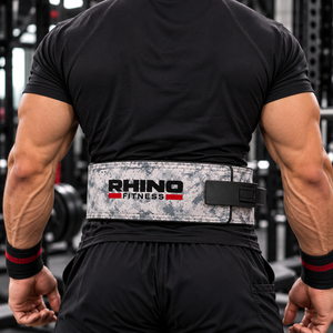 Cinturón de Soporte Lumbar Ajustable de Cuero con Camuflaje Blanco RHINO FITNESS, Cinturón de Levantamiento de Pesas para Todas las Temporadas - Product Image 4