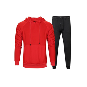 Loose Fitting Casual Sports Pants Solid Color Side Pockets Hooded <b>Sweater</b> Polyester/Cotton Streetwear 2 in 1 Fleece Men - Product Image 1