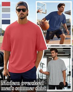 เสื้อยืดโอเวอร์ไซส์ผ้าฝ้ายแท้ 100% น้ำหนัก 220 กรัม พิมพ์ลายตามสั่งที่ไหล่ สไตล์ฮิปฮอป ไซส์ใหญ่พิเศษ ผ้าฝ้ายแท้ 100% ทรงบ็อกซี่ สำหรับผู้ชาย - Product Image 5