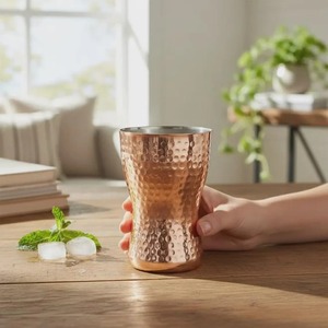 Verre à eau en cuivre épais, verre à eau en cuivre à paroi épaisse, verre à eau en cuivre de couleur unie, verre en cuivre personnalisé pour usage industriel - Product Image 5