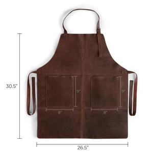 Waterproof Leather <b>Apron</b> for Kitchen <b>BBQ</b> Grill Durable Heat Resistant <b>Apron</b> Bulk Supply OEM Customization LPN-0238 - Product Image 6