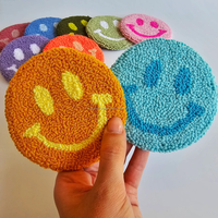 Dessous de verre personnalisés avec aiguille pour sourire Dessous de verre avec aiguille Mini boisson de cuisine Fait à la main Décor à la maison Tasse à manger Tapis Dessous de verre pour bricolage