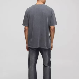 Camiseta Personalizada con Logotipo Estampado en Serigrafía, Estilo Urbano, para Hombre, Holgada, con Hombros Caídos, Corte Cuadrado, Camiseta Blanca para Hombre - Product Image 2