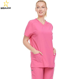 ชุดสครับแพทย์คอวีสำหรับผู้หญิง ผ้าสเตรช 4 ทิศทาง - นุ่ม ระบายอากาศได้ดี และทรงพอดีตัวแบบมืออาชีพ - Product Image 2